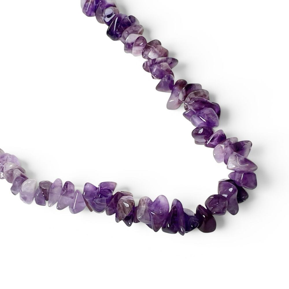 Artisan Amethyst Purple Chips Continuous Strand Smooth Polished Cottage Boho